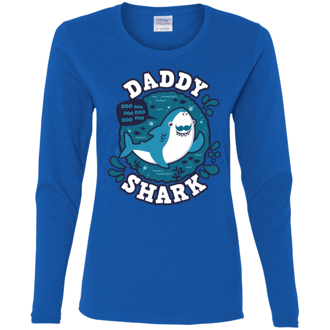 T-Shirts Royal / S Shark Family trazo - Daddy Women's Long Sleeve T-Shirt