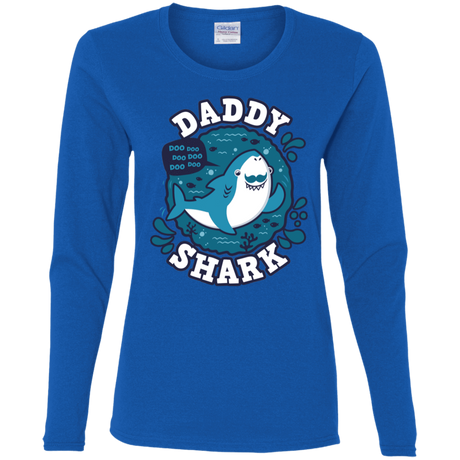 T-Shirts Royal / S Shark Family trazo - Daddy Women's Long Sleeve T-Shirt