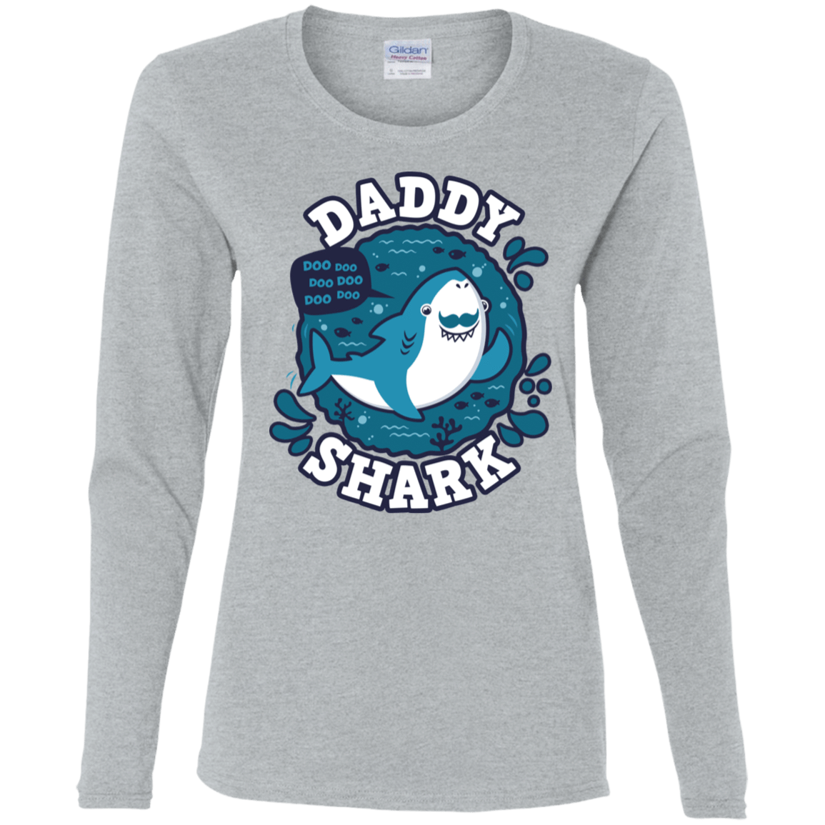 T-Shirts Sport Grey / S Shark Family trazo - Daddy Women's Long Sleeve T-Shirt