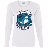 T-Shirts White / S Shark Family trazo - Daddy Women's Long Sleeve T-Shirt