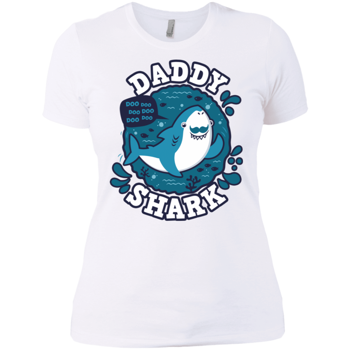 T-Shirts White / X-Small Shark Family trazo - Daddy Women's Premium T-Shirt