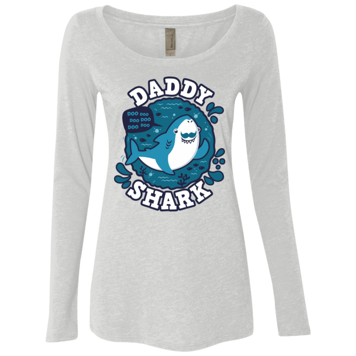 T-Shirts Heather White / S Shark Family trazo - Daddy Women's Triblend Long Sleeve Shirt