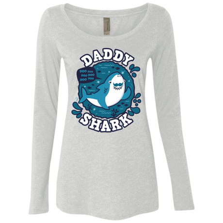 T-Shirts Heather White / S Shark Family trazo - Daddy Women's Triblend Long Sleeve Shirt