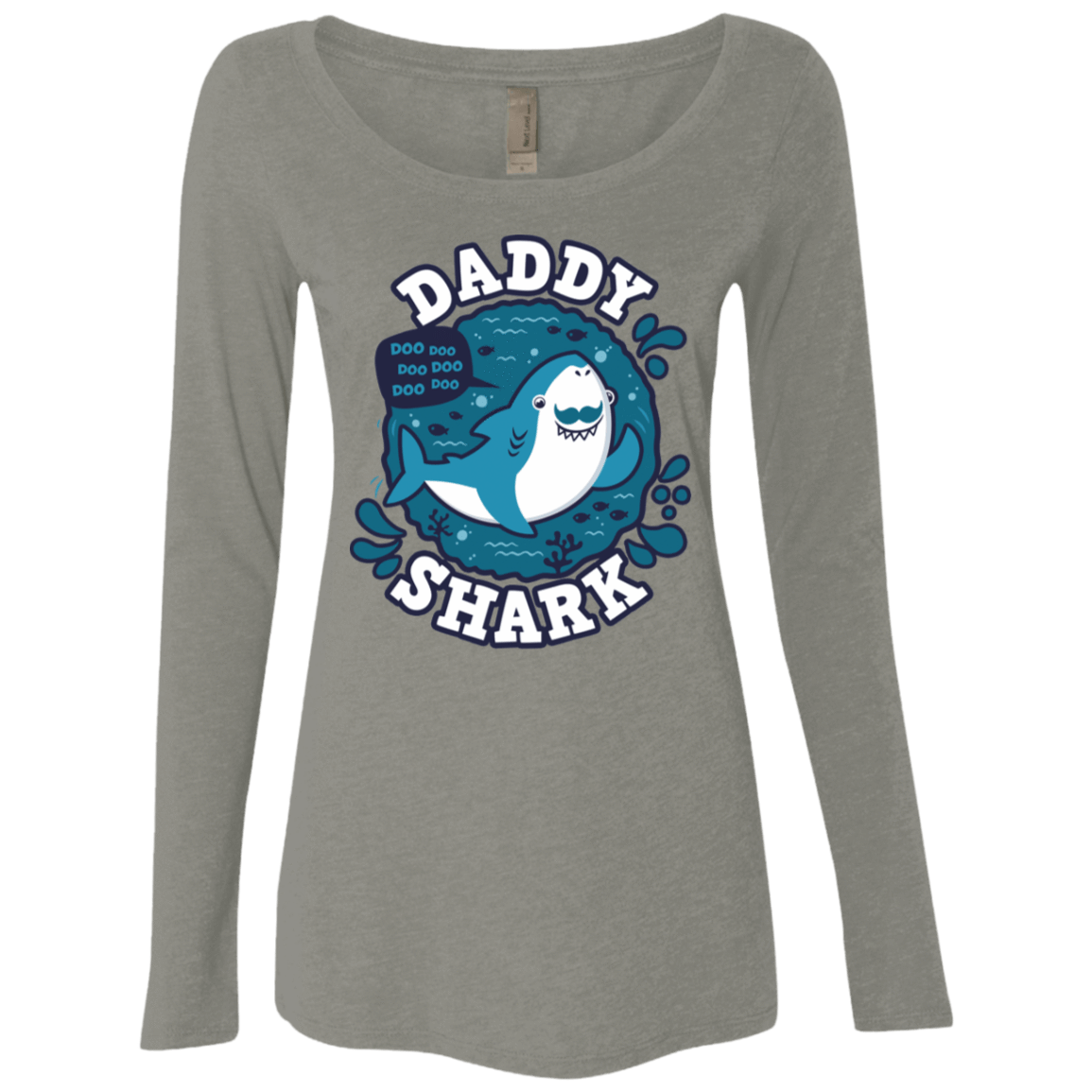 T-Shirts Venetian Grey / S Shark Family trazo - Daddy Women's Triblend Long Sleeve Shirt