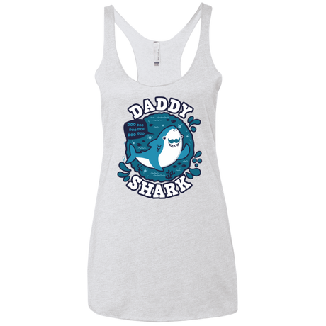 T-Shirts Heather White / X-Small Shark Family trazo - Daddy Women's Triblend Racerback Tank