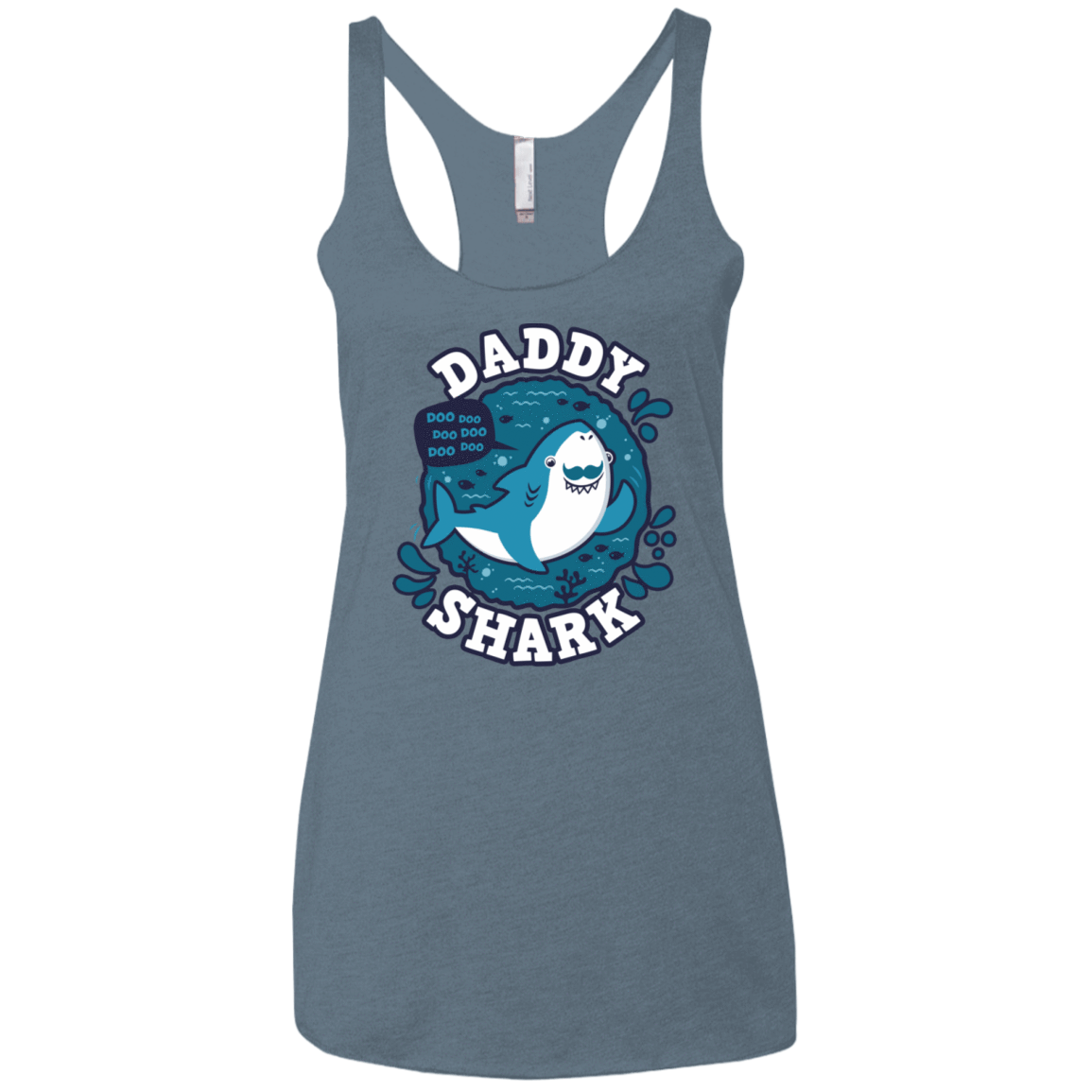 T-Shirts Indigo / X-Small Shark Family trazo - Daddy Women's Triblend Racerback Tank