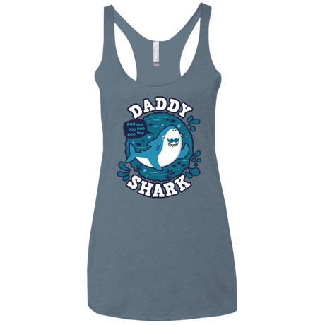 T-Shirts Indigo / X-Small Shark Family trazo - Daddy Women's Triblend Racerback Tank