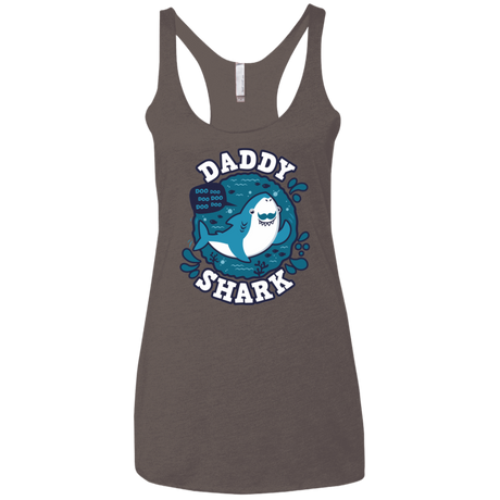 T-Shirts Macchiato / X-Small Shark Family trazo - Daddy Women's Triblend Racerback Tank