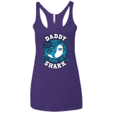 T-Shirts Purple Rush / X-Small Shark Family trazo - Daddy Women's Triblend Racerback Tank