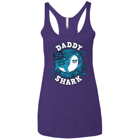 T-Shirts Purple Rush / X-Small Shark Family trazo - Daddy Women's Triblend Racerback Tank