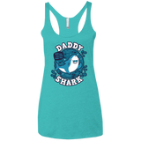 T-Shirts Tahiti Blue / X-Small Shark Family trazo - Daddy Women's Triblend Racerback Tank