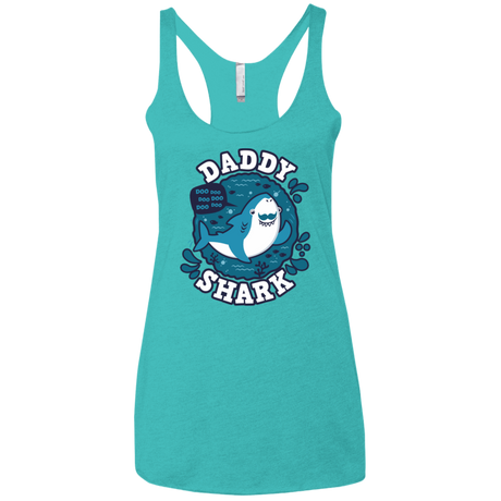 T-Shirts Tahiti Blue / X-Small Shark Family trazo - Daddy Women's Triblend Racerback Tank