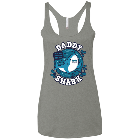 T-Shirts Venetian Grey / X-Small Shark Family trazo - Daddy Women's Triblend Racerback Tank