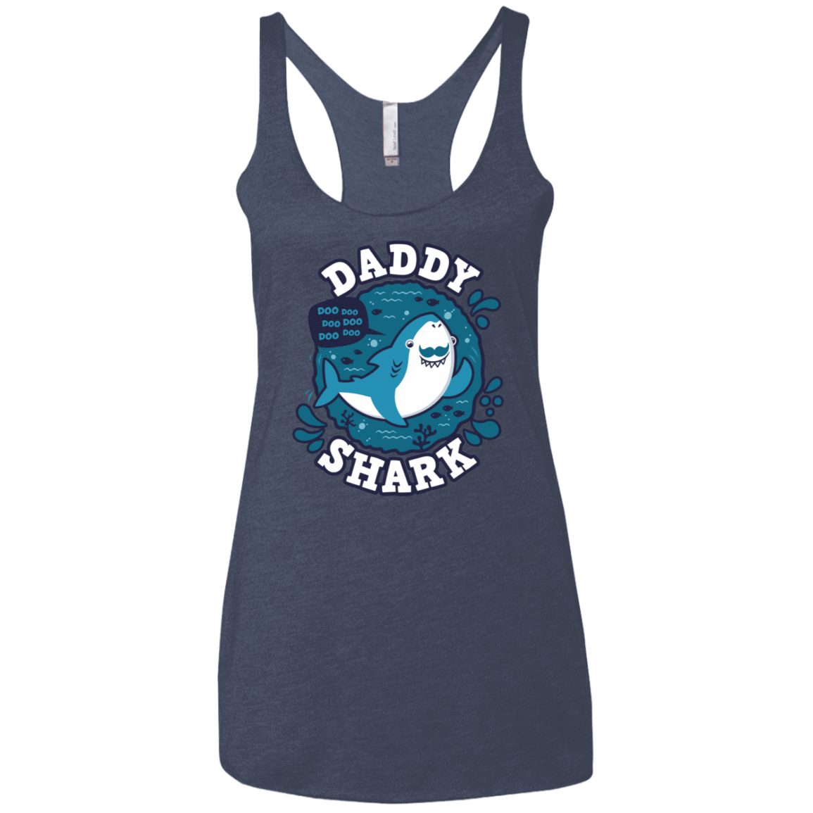 T-Shirts Vintage Navy / X-Small Shark Family trazo - Daddy Women's Triblend Racerback Tank