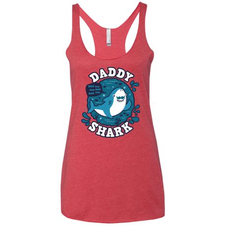 T-Shirts Vintage Red / X-Small Shark Family trazo - Daddy Women's Triblend Racerback Tank
