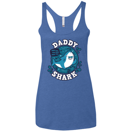 T-Shirts Vintage Royal / X-Small Shark Family trazo - Daddy Women's Triblend Racerback Tank