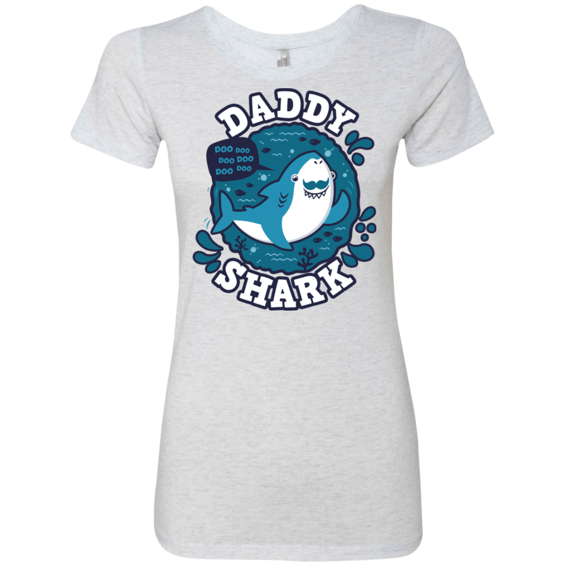 T-Shirts Heather White / S Shark Family trazo - Daddy Women's Triblend T-Shirt