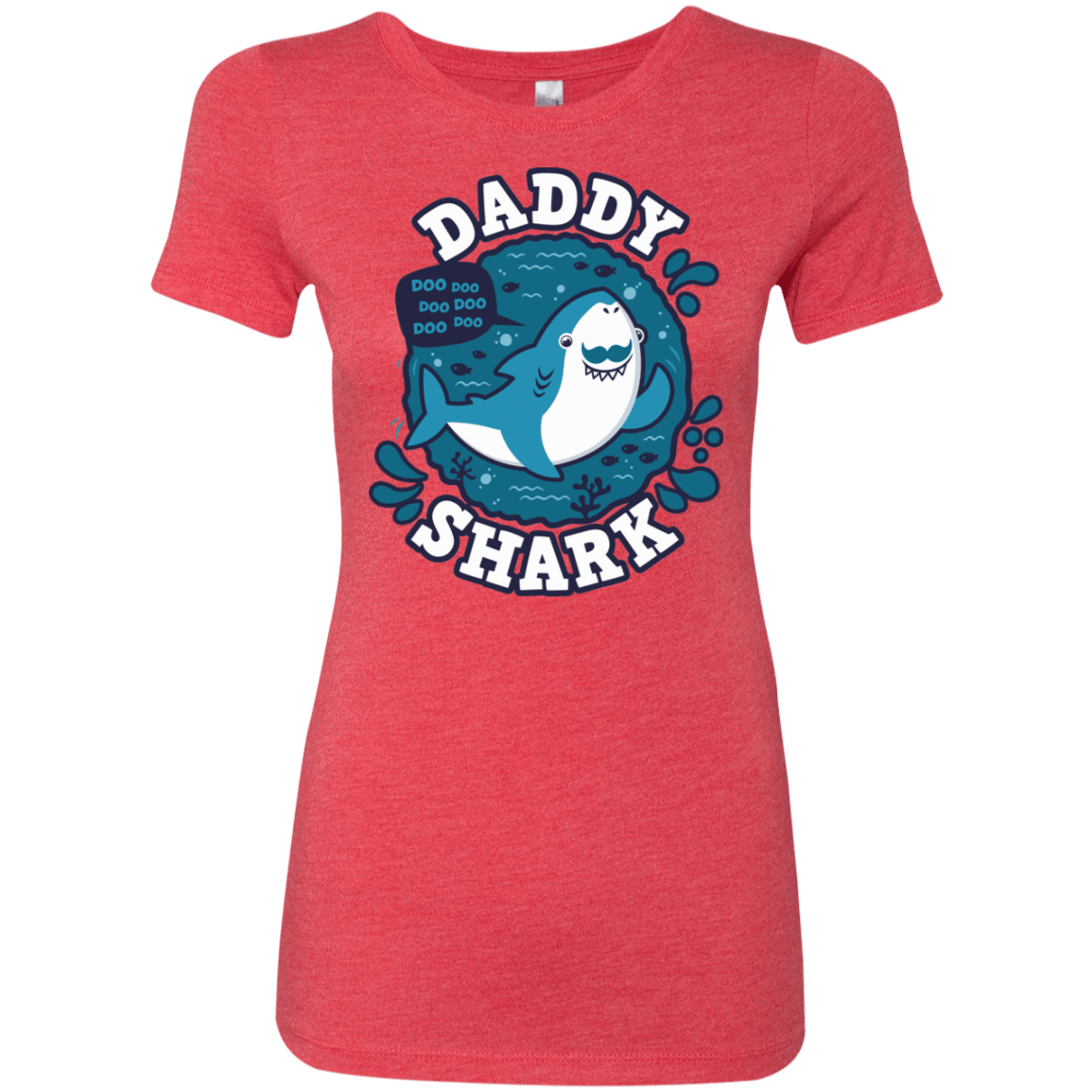 T-Shirts Vintage Red / S Shark Family trazo - Daddy Women's Triblend T-Shirt
