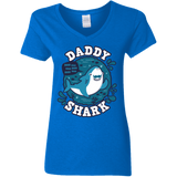 T-Shirts Royal / S Shark Family trazo - Daddy Women's V-Neck T-Shirt