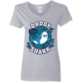 T-Shirts Sport Grey / S Shark Family trazo - Daddy Women's V-Neck T-Shirt