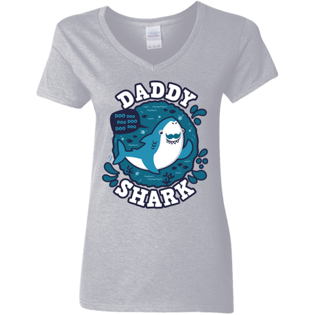 T-Shirts Sport Grey / S Shark Family trazo - Daddy Women's V-Neck T-Shirt