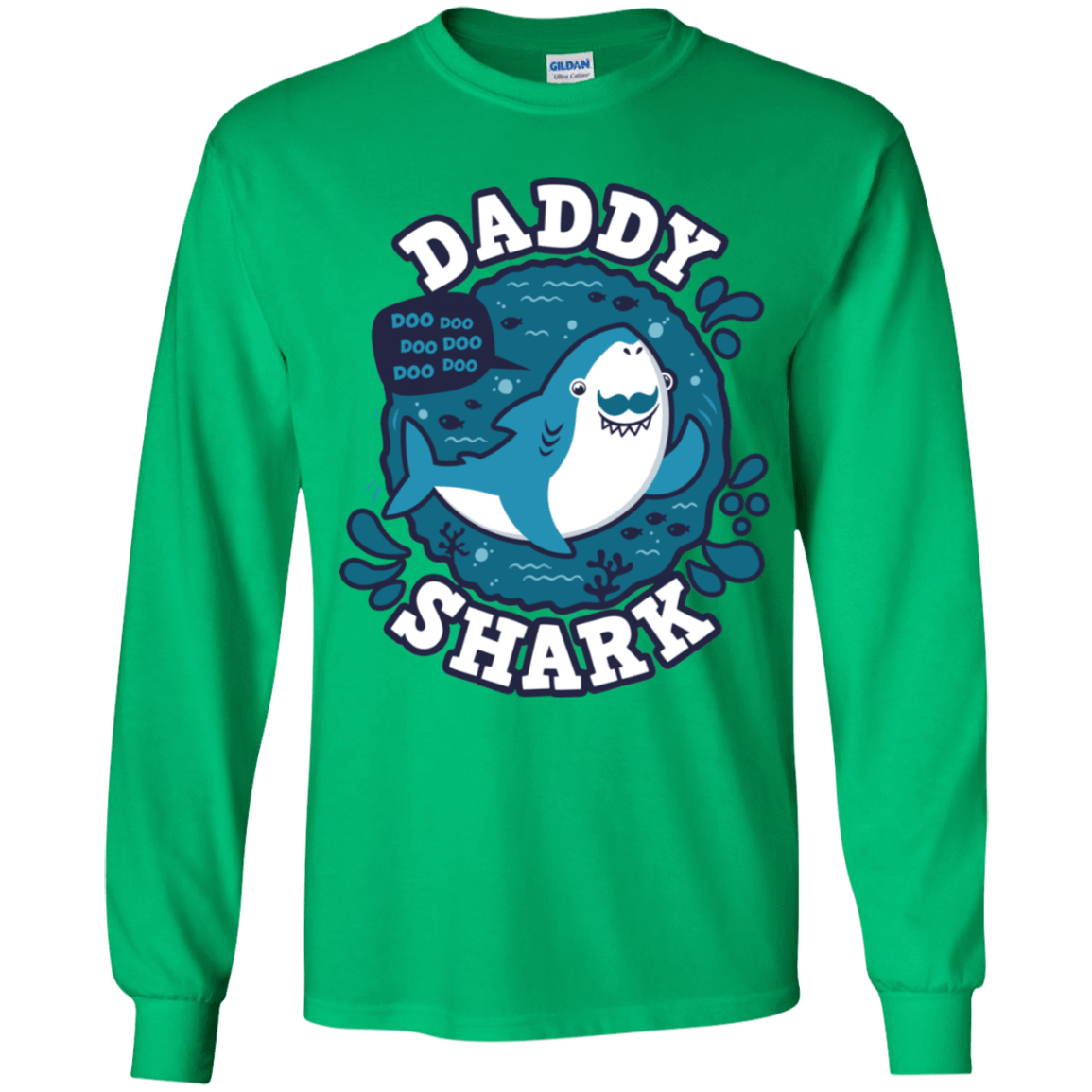 T-Shirts Irish Green / YS Shark Family trazo - Daddy Youth Long Sleeve T-Shirt