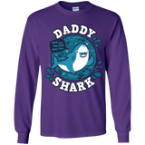 T-Shirts Purple / YS Shark Family trazo - Daddy Youth Long Sleeve T-Shirt