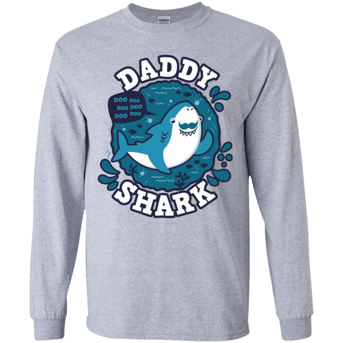 T-Shirts Sport Grey / YS Shark Family trazo - Daddy Youth Long Sleeve T-Shirt