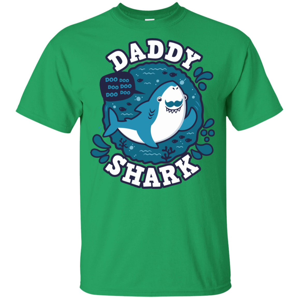 T-Shirts Irish Green / YXS Shark Family trazo - Daddy Youth T-Shirt