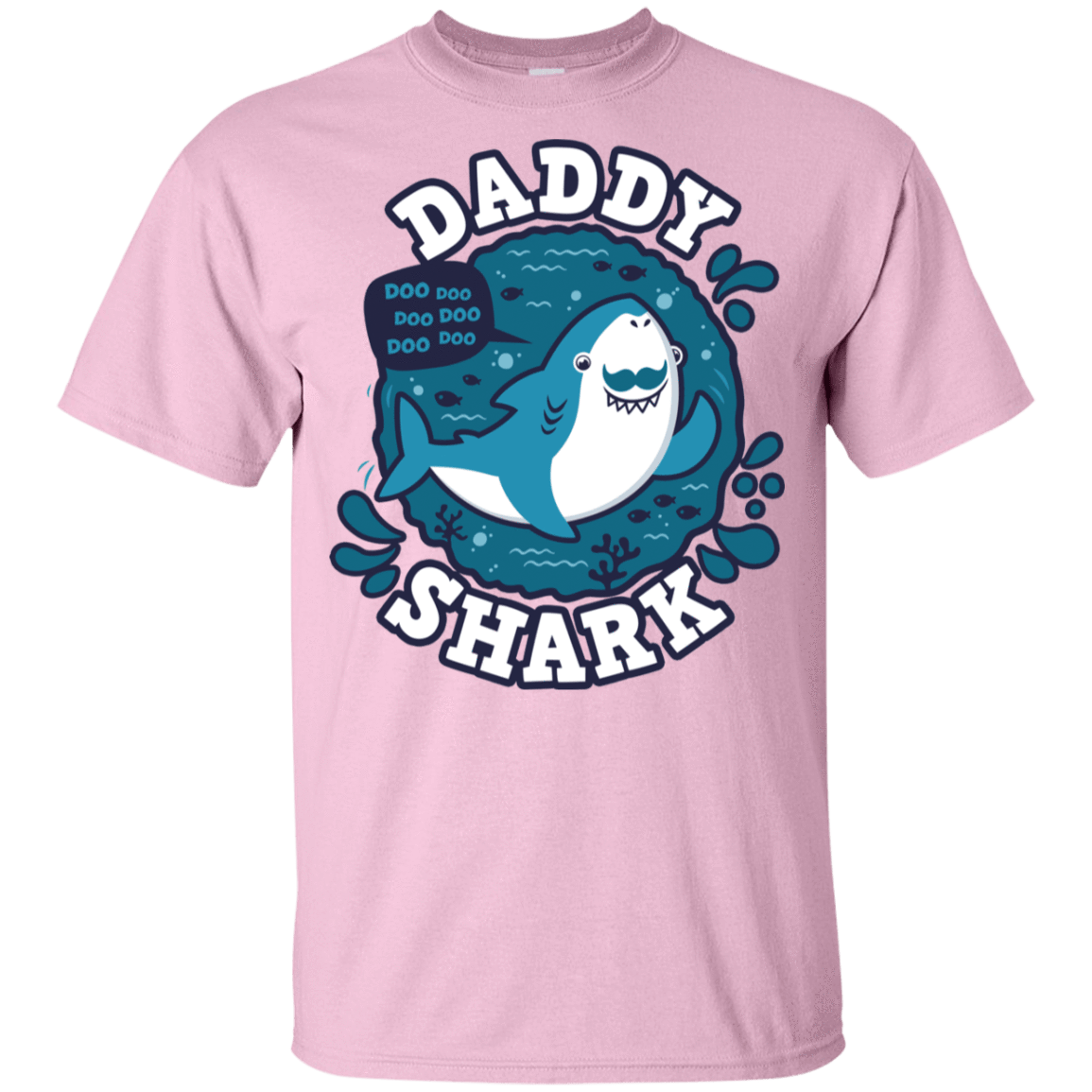 T-Shirts Light Pink / YXS Shark Family trazo - Daddy Youth T-Shirt