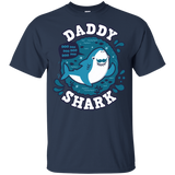 T-Shirts Navy / YXS Shark Family trazo - Daddy Youth T-Shirt