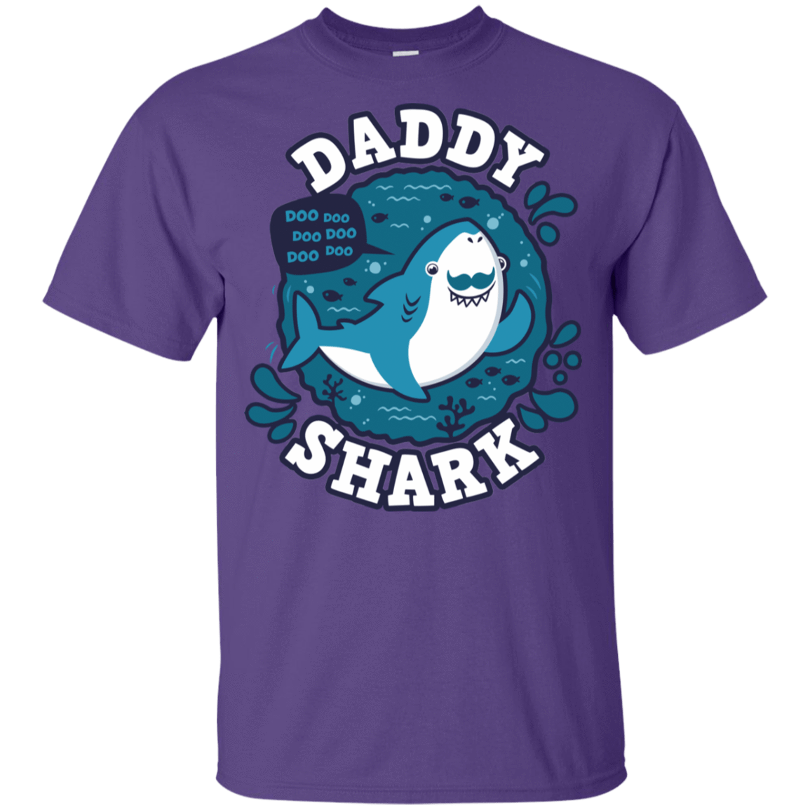 T-Shirts Purple / YXS Shark Family trazo - Daddy Youth T-Shirt
