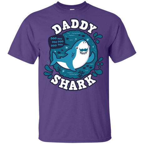 T-Shirts Purple / YXS Shark Family trazo - Daddy Youth T-Shirt