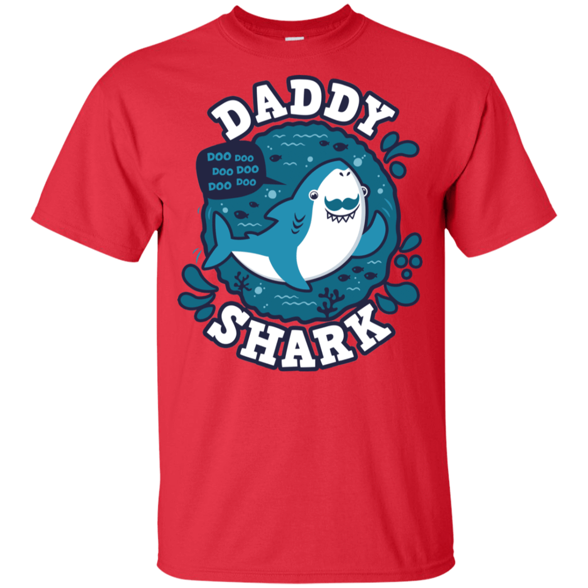 T-Shirts Red / YXS Shark Family trazo - Daddy Youth T-Shirt