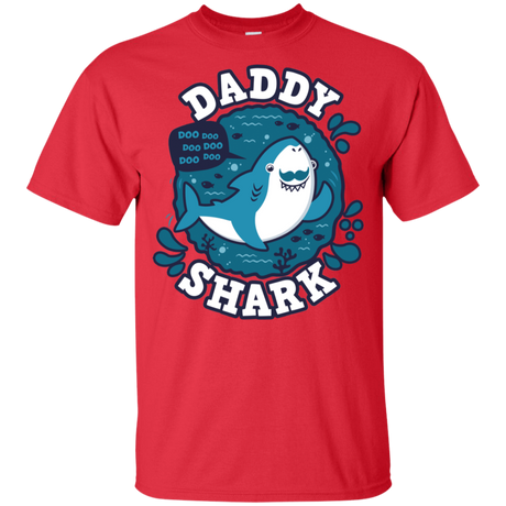 T-Shirts Red / YXS Shark Family trazo - Daddy Youth T-Shirt