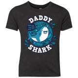 T-Shirts Vintage Black / YXS Shark Family trazo - Daddy Youth Triblend T-Shirt