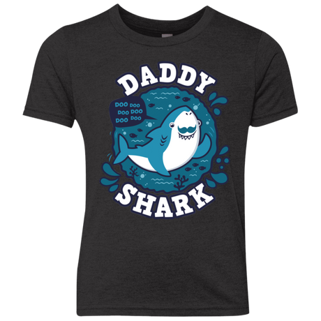 T-Shirts Vintage Black / YXS Shark Family trazo - Daddy Youth Triblend T-Shirt