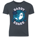 T-Shirts Vintage Navy / YXS Shark Family trazo - Daddy Youth Triblend T-Shirt