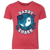 T-Shirts Vintage Red / YXS Shark Family trazo - Daddy Youth Triblend T-Shirt