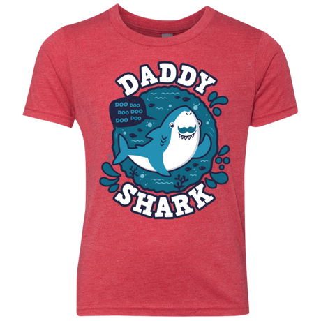 T-Shirts Vintage Red / YXS Shark Family trazo - Daddy Youth Triblend T-Shirt