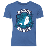 T-Shirts Vintage Royal / YXS Shark Family trazo - Daddy Youth Triblend T-Shirt