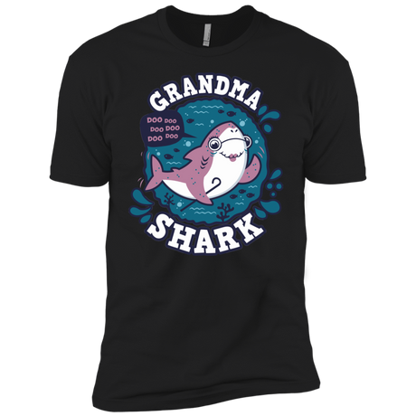 T-Shirts Black / YXS Shark Family trazo - Grandma Boys Premium T-Shirt
