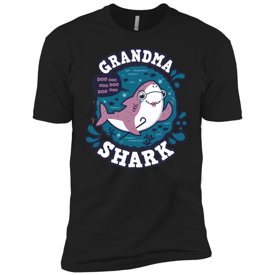 T-Shirts Black / YXS Shark Family trazo - Grandma Boys Premium T-Shirt