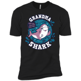 T-Shirts Black / YXS Shark Family trazo - Grandma Boys Premium T-Shirt