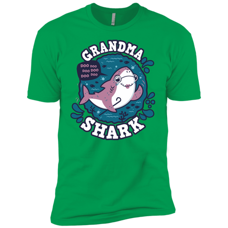 T-Shirts Kelly Green / YXS Shark Family trazo - Grandma Boys Premium T-Shirt