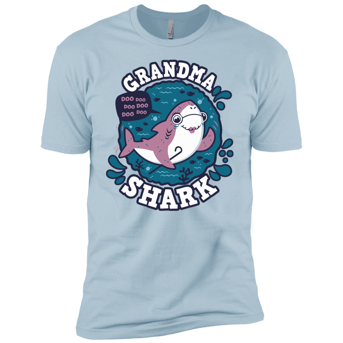 T-Shirts Light Blue / YXS Shark Family trazo - Grandma Boys Premium T-Shirt