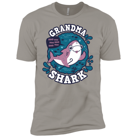 T-Shirts Light Grey / YXS Shark Family trazo - Grandma Boys Premium T-Shirt