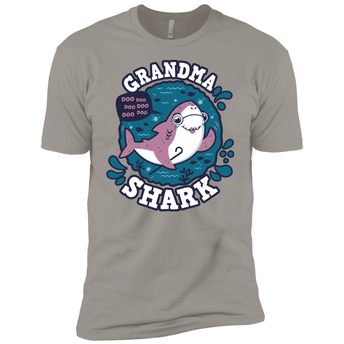 T-Shirts Light Grey / YXS Shark Family trazo - Grandma Boys Premium T-Shirt