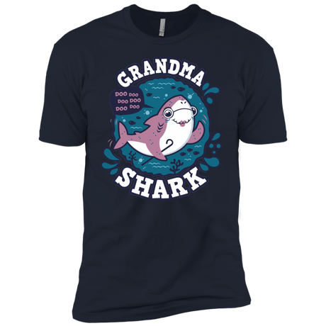 T-Shirts Midnight Navy / YXS Shark Family trazo - Grandma Boys Premium T-Shirt