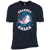 T-Shirts Midnight Navy / YXS Shark Family trazo - Grandma Boys Premium T-Shirt